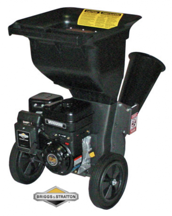 Portable leaf shredder unit for chipping branches, sticks, brush, and yard debris